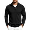 Men's Casual Long Sleeve Zip Up Stand Collar Plaid Shirt