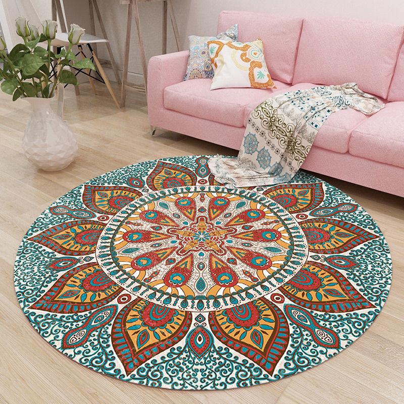Home Decoration Simple Style Living Room Bedroom Mat Anti-slip Mat Yoga Mat Round Carpet Door Mat Porch Mat Tapete Redondo