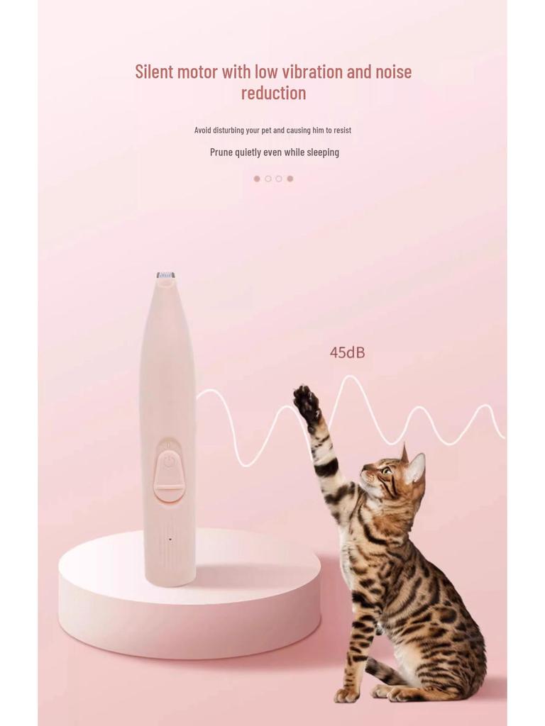 Rechargeable Pet Paw Trimmer with LED Light