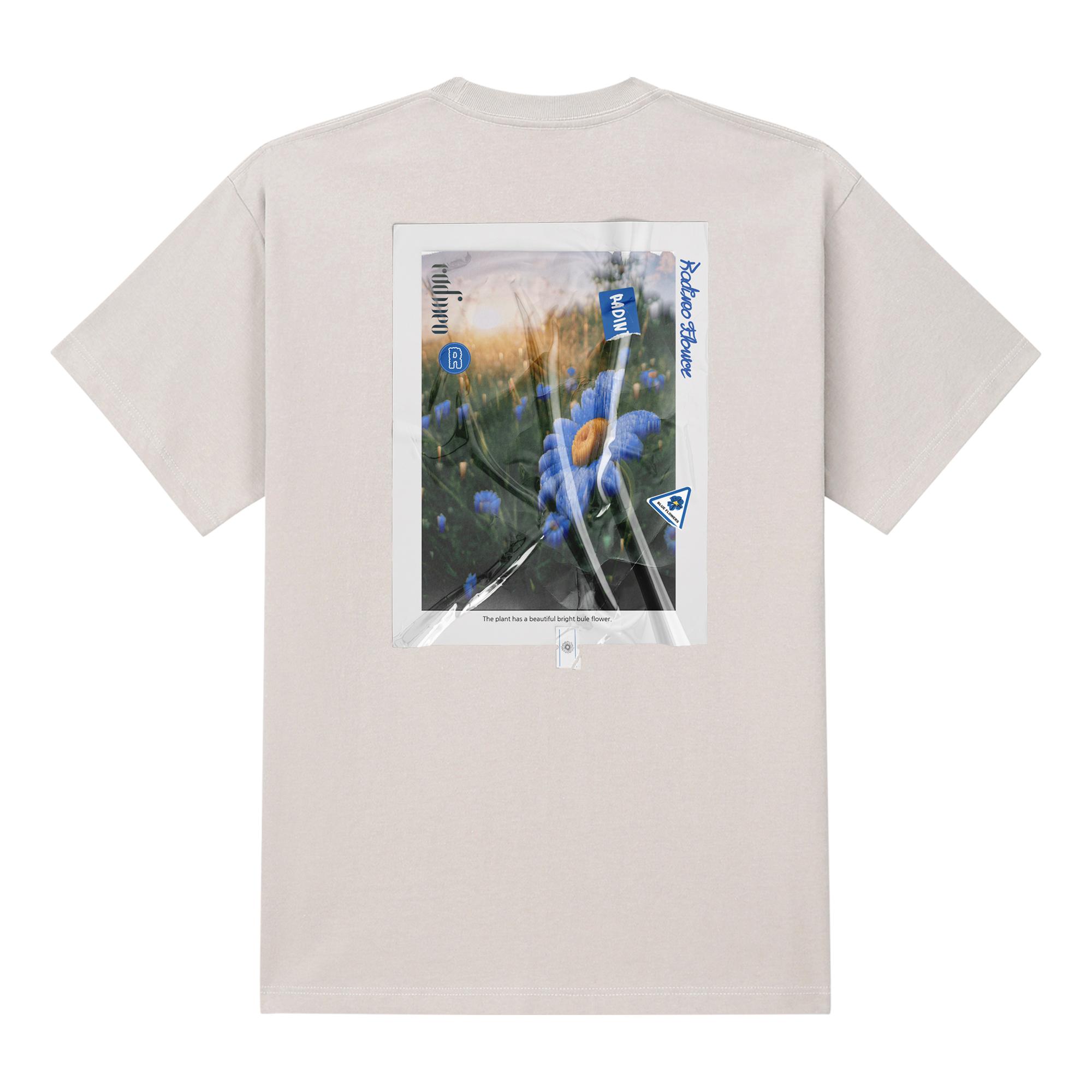 Radineo Triangle Flower Short Sleeve T-Shirt Beige L