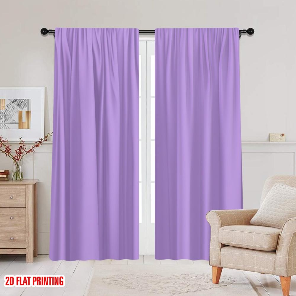 2D Flat Printing 2pcs Drapes Purple Versatile Durable Polyester Without Electricity Family Party Decoration for Decorations