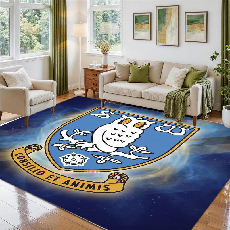 Sheffield Wednesday Design Crystal Velvet Rug Soft Decorative Mat for Bedroom Entrance