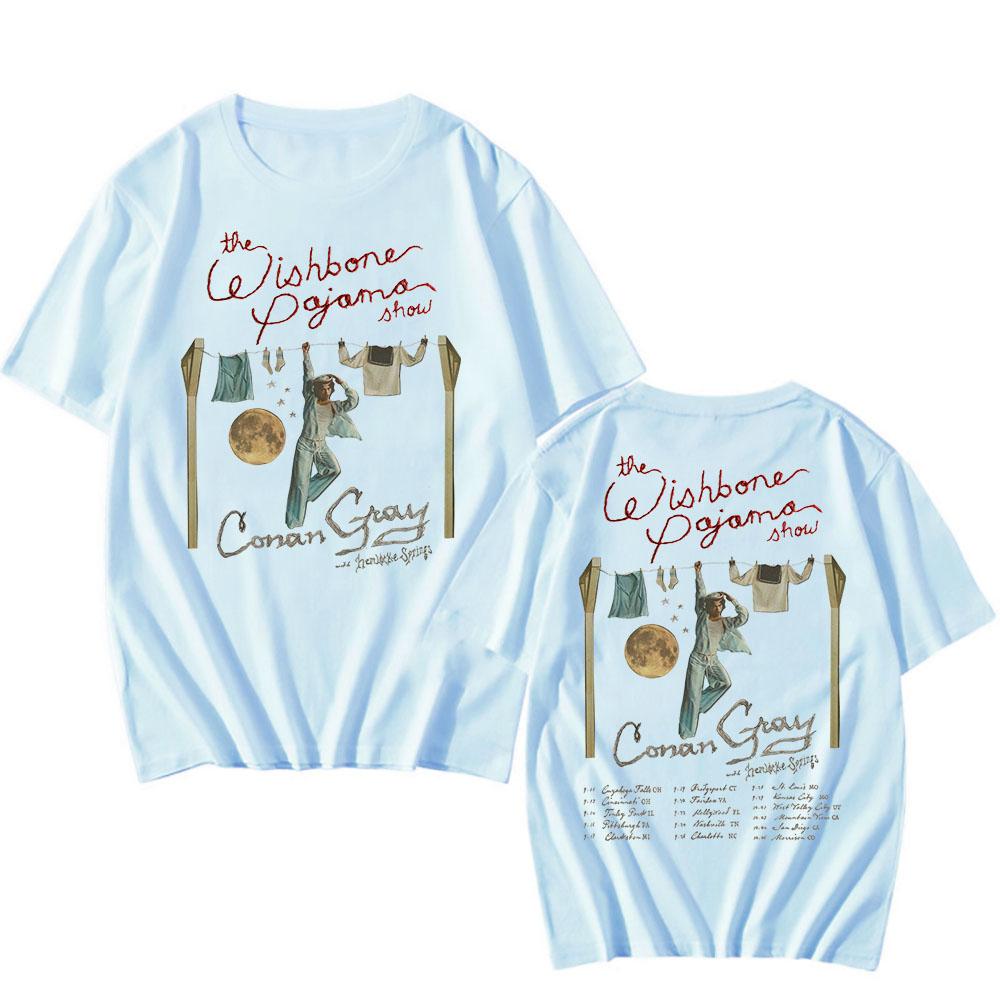 

Conan Gray Футболка для тура The Wishbone Pajama Show 2025 с принтом нового альбома, хлопковая, летняя, мужская, женская, уличная одежда M