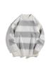 Men's Japanese Casual Striped Knit Pullover - 2025 Autumn/Winter Long Sleeve Round Neck Sweater