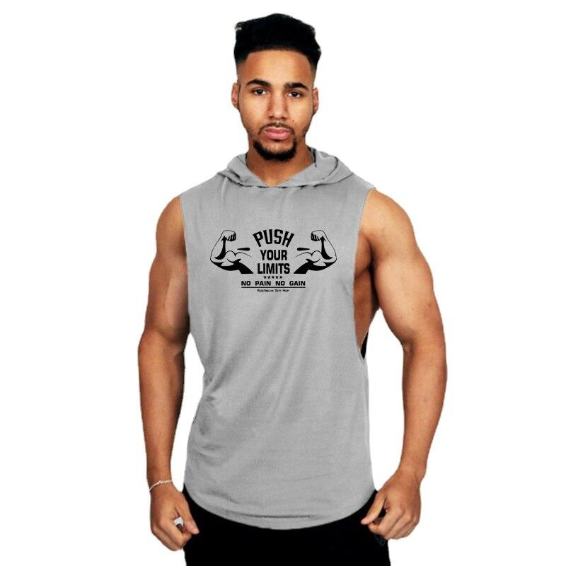 Do The Work Summer Bodybuilding Fitness Bumbac pur Imprimat grafic Antrenament Moda bărbați Respirabil Cool cu glugă