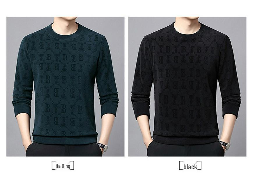 Men's Thick Warm Fleece Hoodie for All Ages, Stretchy Plain Jacquard Lining, Round Neck Australian Fleece Top