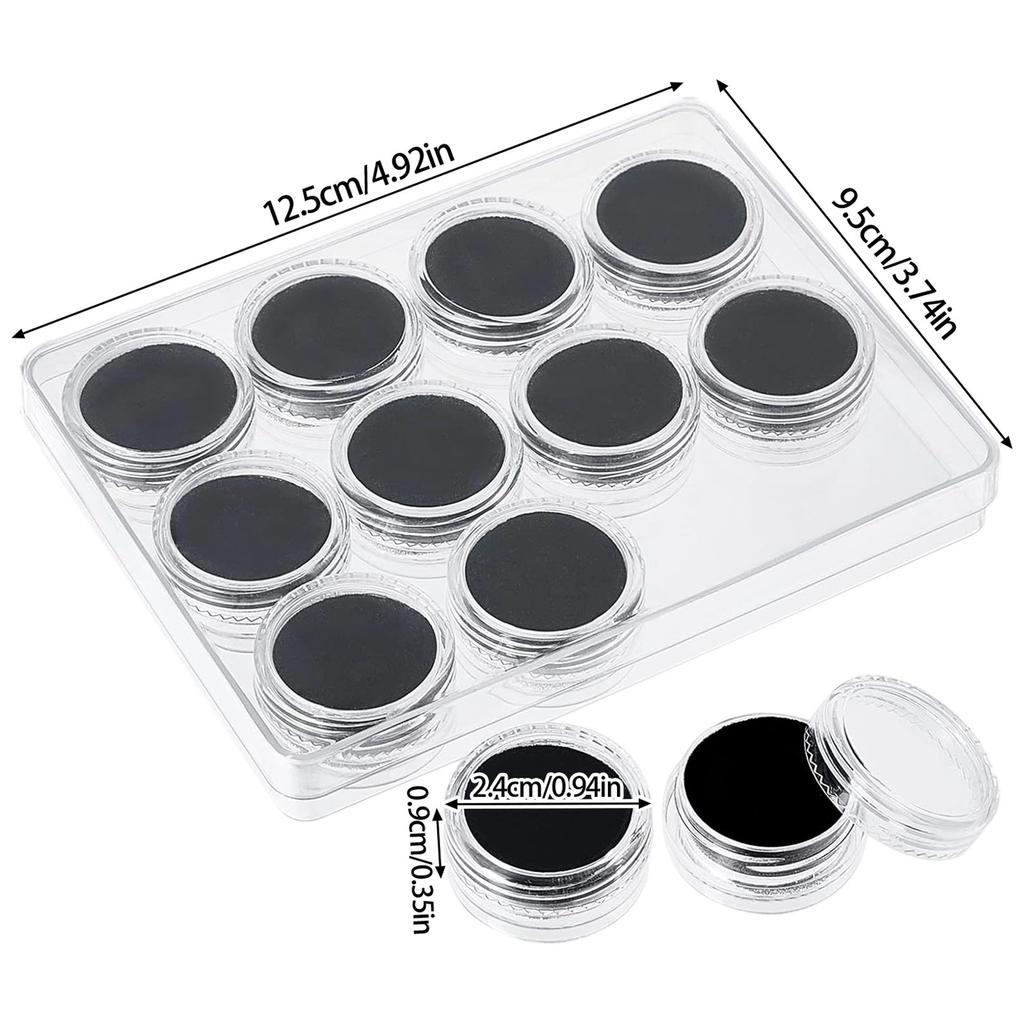 12 Slot Acrylic Transparent Round Gemstone Display Tray With Soft Foam Protective Jewelry Storage Case For Loose Diamonds Coins