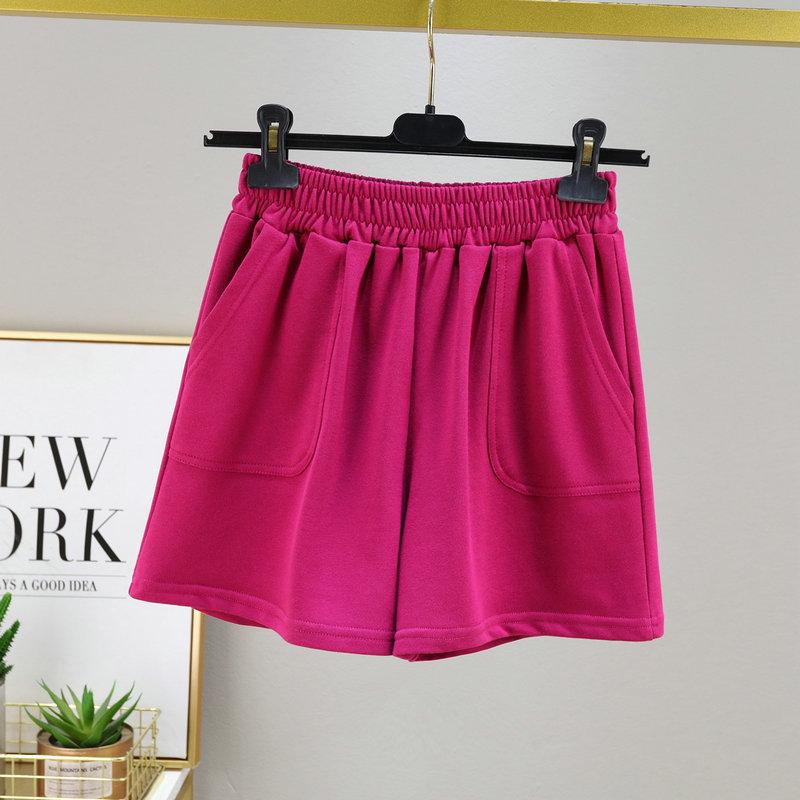 

Женские розовые летние спортивные шорты с высокой посадкой 2024 - Легкие, повседневные, свободного кроя для дома или сна L (115-130 lbs) розы красного