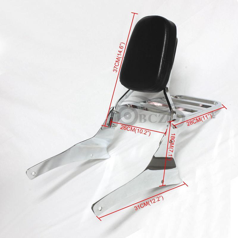 Cruiser Motorcycle Backrest & Rear Luggage Rack for VL800 C50