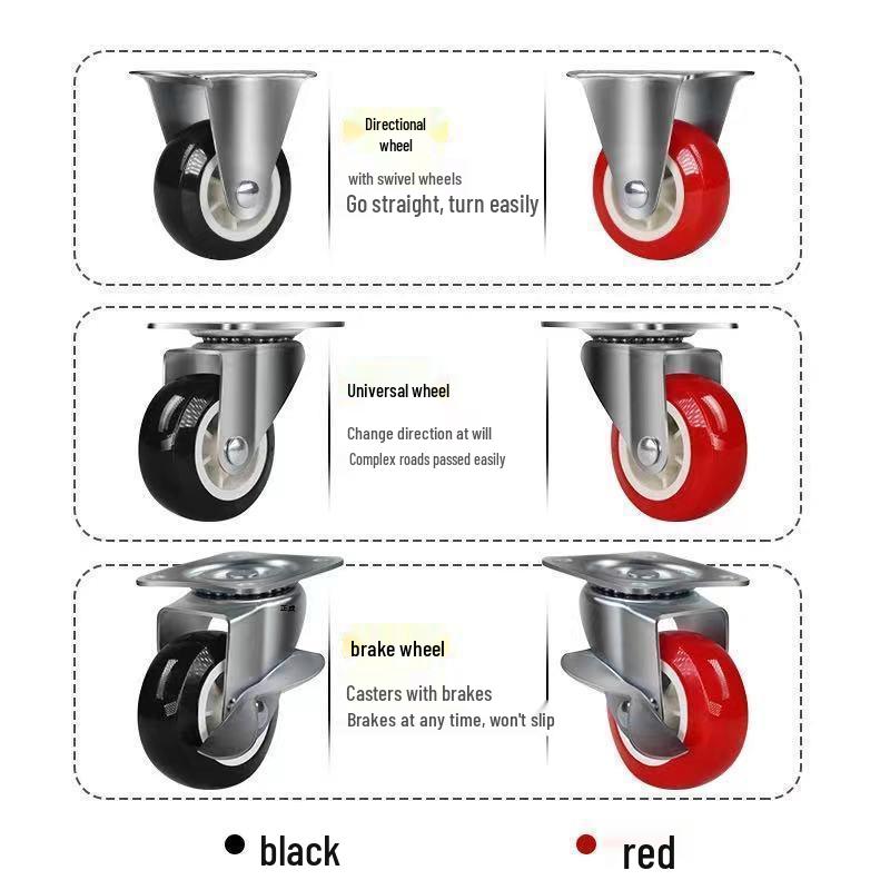 1-3 Inch Silent Swivel Caster Wheels with Brakes for Furniture and Trolleys