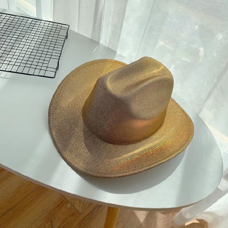 Modischer Cowgirl-Hut mit Glitzer-Pailletten und verstellbarem Seil, Westernhut, winddicht