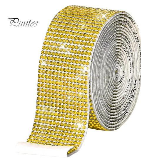 1 Roll 90CM Rhinestone Ribbon Self-Adhesive Glitter Faux Crystal Decorative Ribbon Clothes Shoes DIY Projects Crafts Bling Rhinestone Sticker Wrap