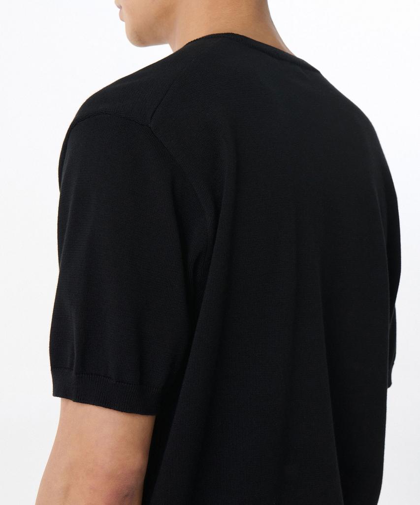MUSINSA STANDARD Washable Supima Cotton Crew Neck Short Sleeve Knit [Black]