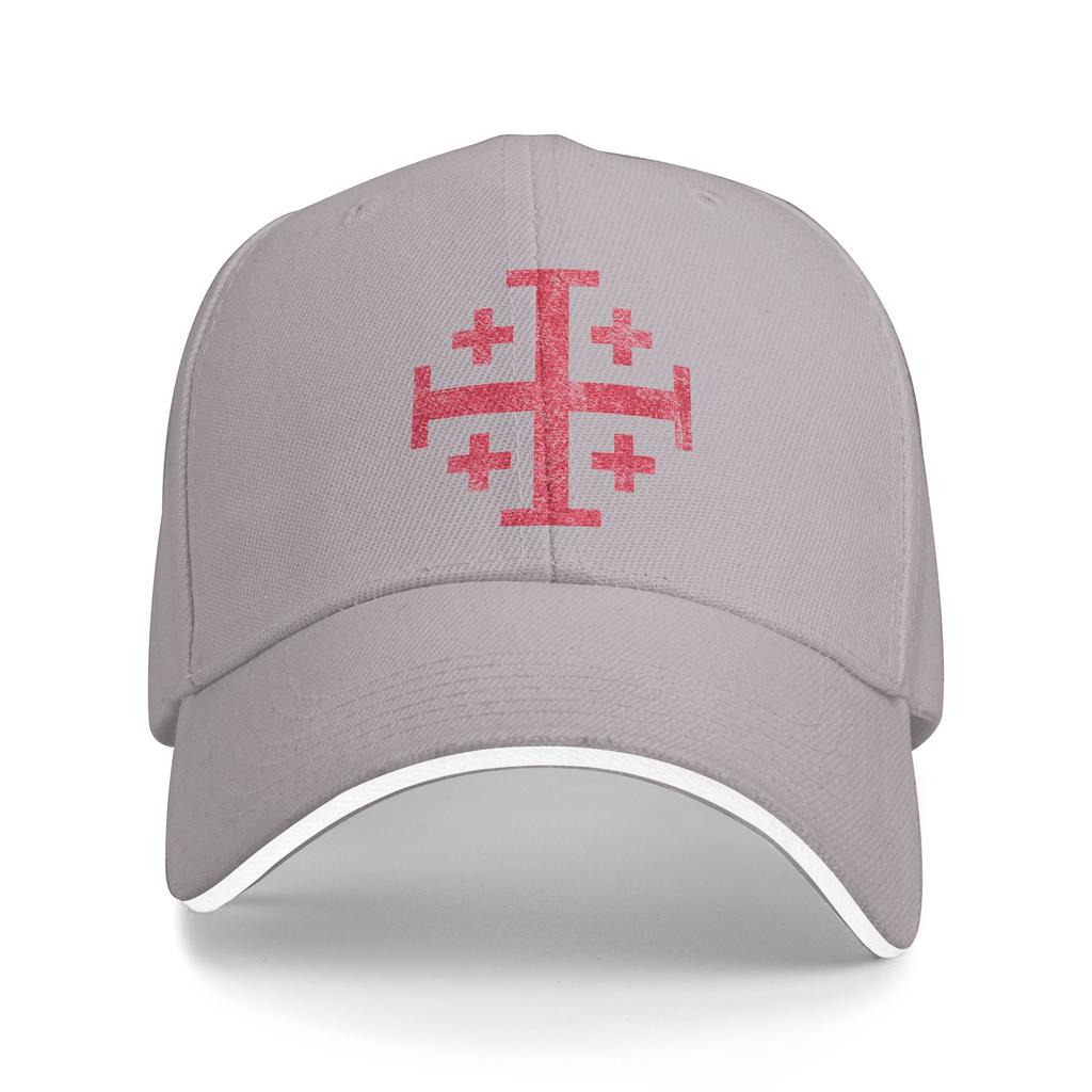 Knight Jerusalem Cross Christian Sandwich Baseball Cap Fashion Summer Templar Jesus Sun Cap Activities Adjustable Adult Hats