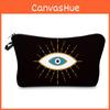 Stylish Geometric Print Devil Eye Makeup Bag Women Retro Travel Storage Pouch
