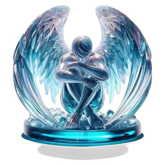 2D Flat Table Sign Acrylic Prayer Wings Angel/Fairy/Nativity Scene Desktop Ornament for Tabletop Shelf Mantel Decor