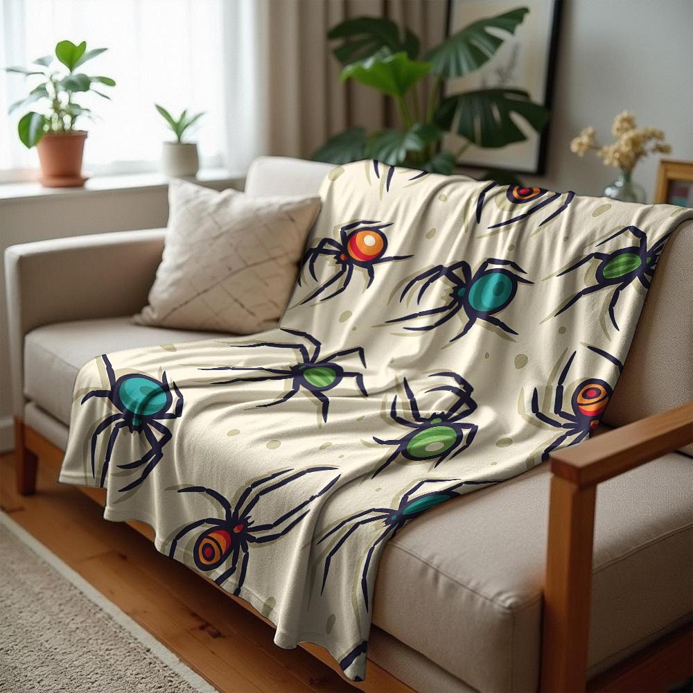 Color Puzzle Tile Soft Flannel Blanket Breathable Warm Throw for Office Car Sofa Kids Room Birthday Xmas Gift