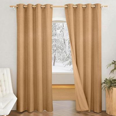 Polyester 100% Blackout Plain Long Door Curtains|100% Room Darkening| Blackout Long Door Curtains| 9 Feet |Set of 2| Plain Design