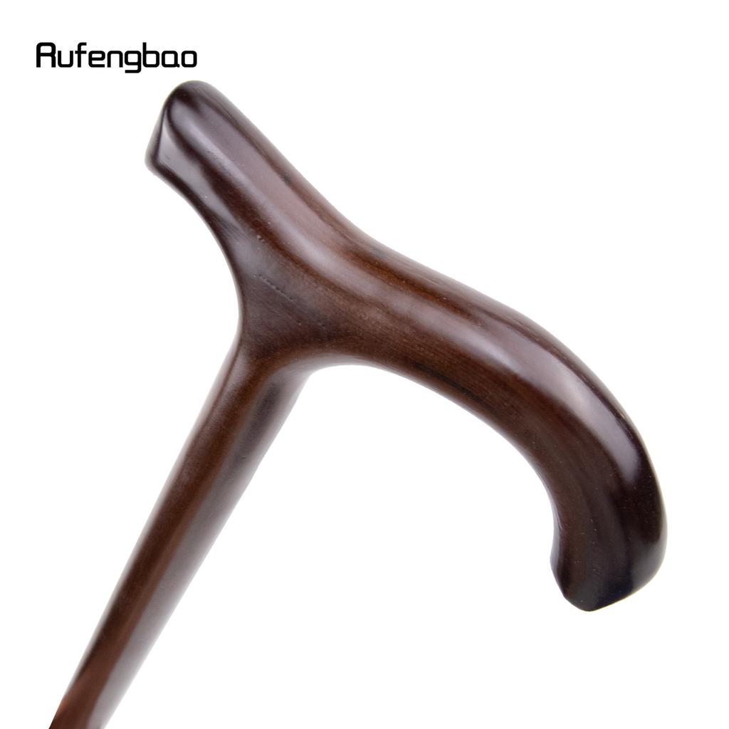 Brown Wooden Single Joint Fashion Walking Stick Decorative Cospaly Cane Halloween Mace Crutch Wand Crosier 92cm