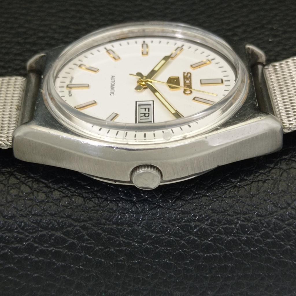 AUTOMATIC 6309A VINTAGE SEIKO 5 JAPAN MENS WHITE COLOR DIAL WATCH a701460-5 R206b-a701460