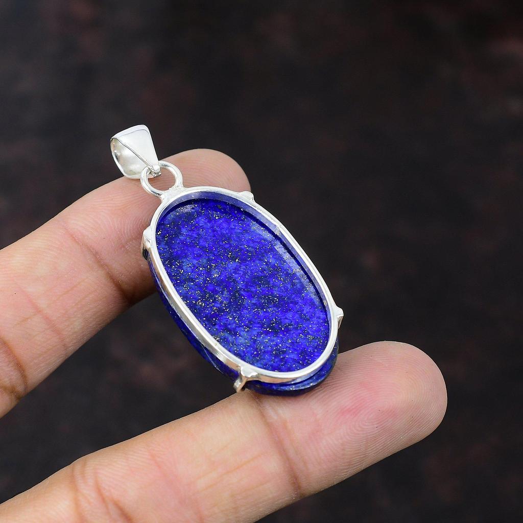 Lapis Lazuli Pendant Handmade Boho Style Jewelry 925 Sterling Silver Pendant A One Quality Gemstone Pendant Gift For Friend Designer Pendant