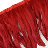 1 Meter Natürliches Rotes Hahnenhechel Federbesatz Fransen 10-12 Zoll Hochzeit Karneval Party Dekoration DIY Kleidung Nähen Handwerk
