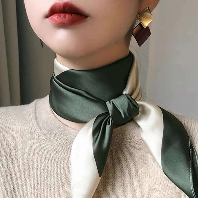 Fashion Print Silk Hairbands Scarf Women 2025 Spring New Elagant Floral Bandana Neck Kerchief Head Bands Foulard Female Scarfs