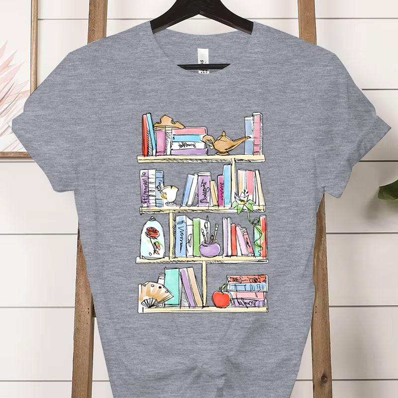 Retro Comfort Funny Reading Tshirts Gift for Book Lover Short Sleeve Tshirt Retro Bookworm Soft Tee Women Bookish Casual Tops