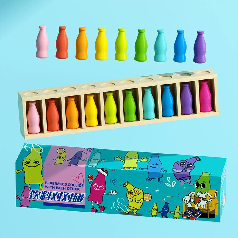 Learning Color Toys Montessori Color Classification Game Wooden Guessing Color Doll Fine Motion