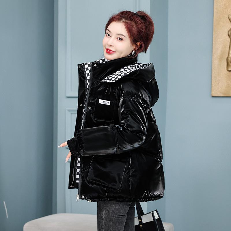 Glossy Down Cotton Clothes Women's New Winter Fashion Leave-in Short Short Small Design  Coat