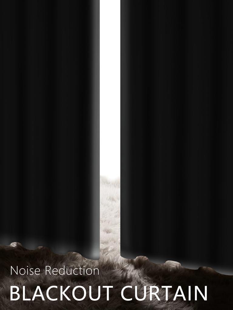 2panels 100% Blackout Curtains, Curtains for Living Room, Bedroom, Balcony, Bathroom, Modern Blackout  Window Curtain