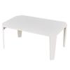 VECELO Folding Coffee 75cm Wide X 50cm Deep X 33cm Bedside Mini Simple Design for Single Living Table, High, White, Table, Table, Space-Saving,