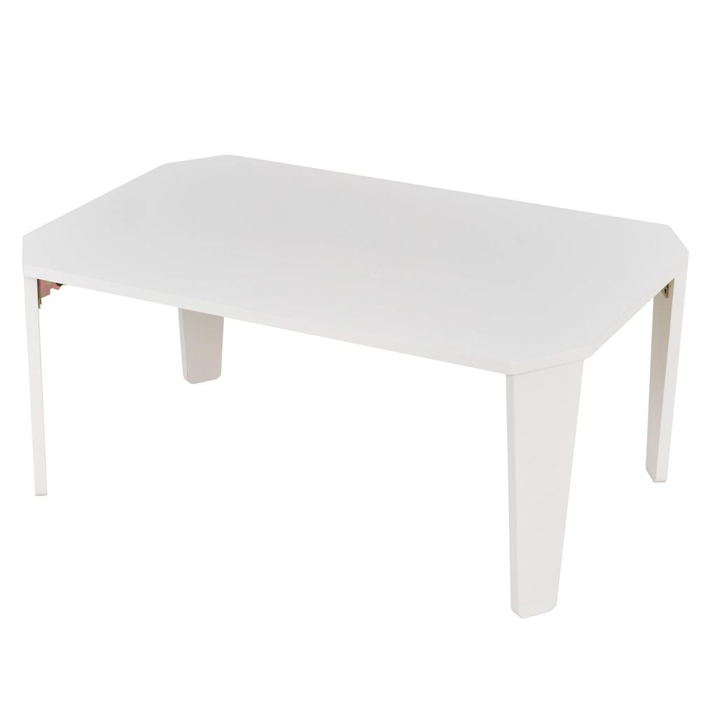 VECELO Folding Coffee 75cm Wide X 50cm Deep X 33cm Bedside Mini Simple Design for Single Living Table, High, White, Table, Table, Space-Saving,