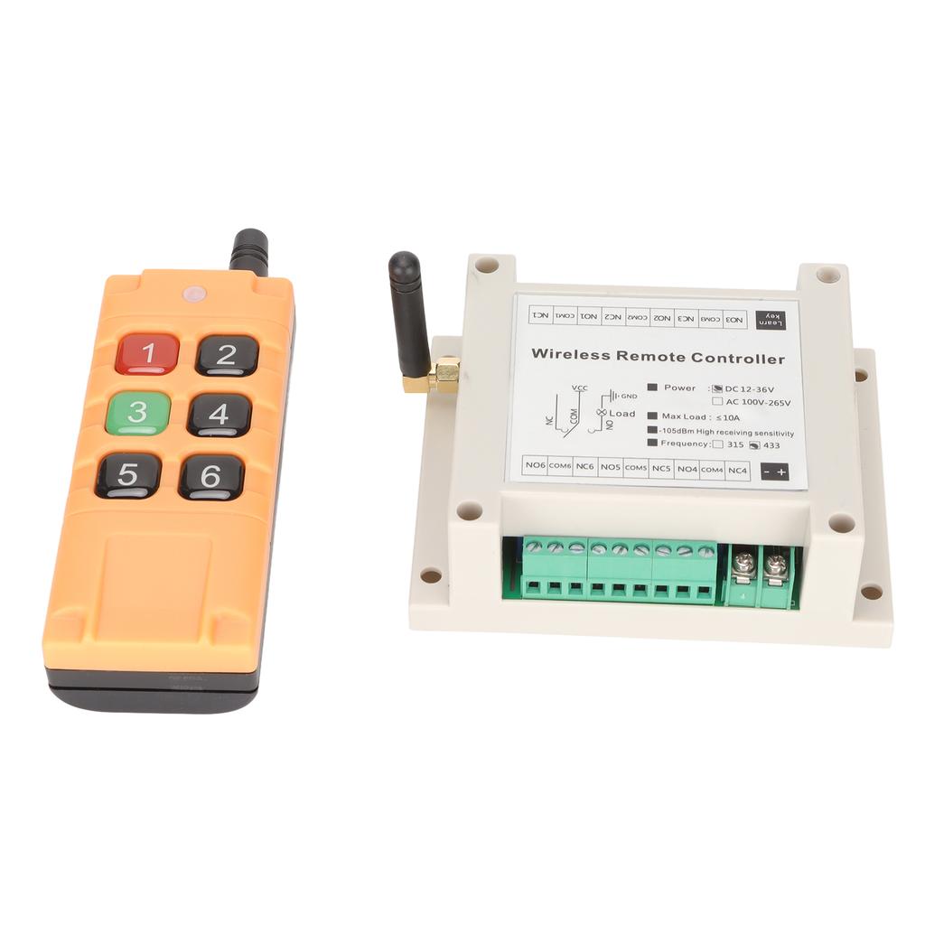Remote Control Switch Multifunctional 6CH 433Mhz Remote Control Relay for Electric Doors Windows Ind