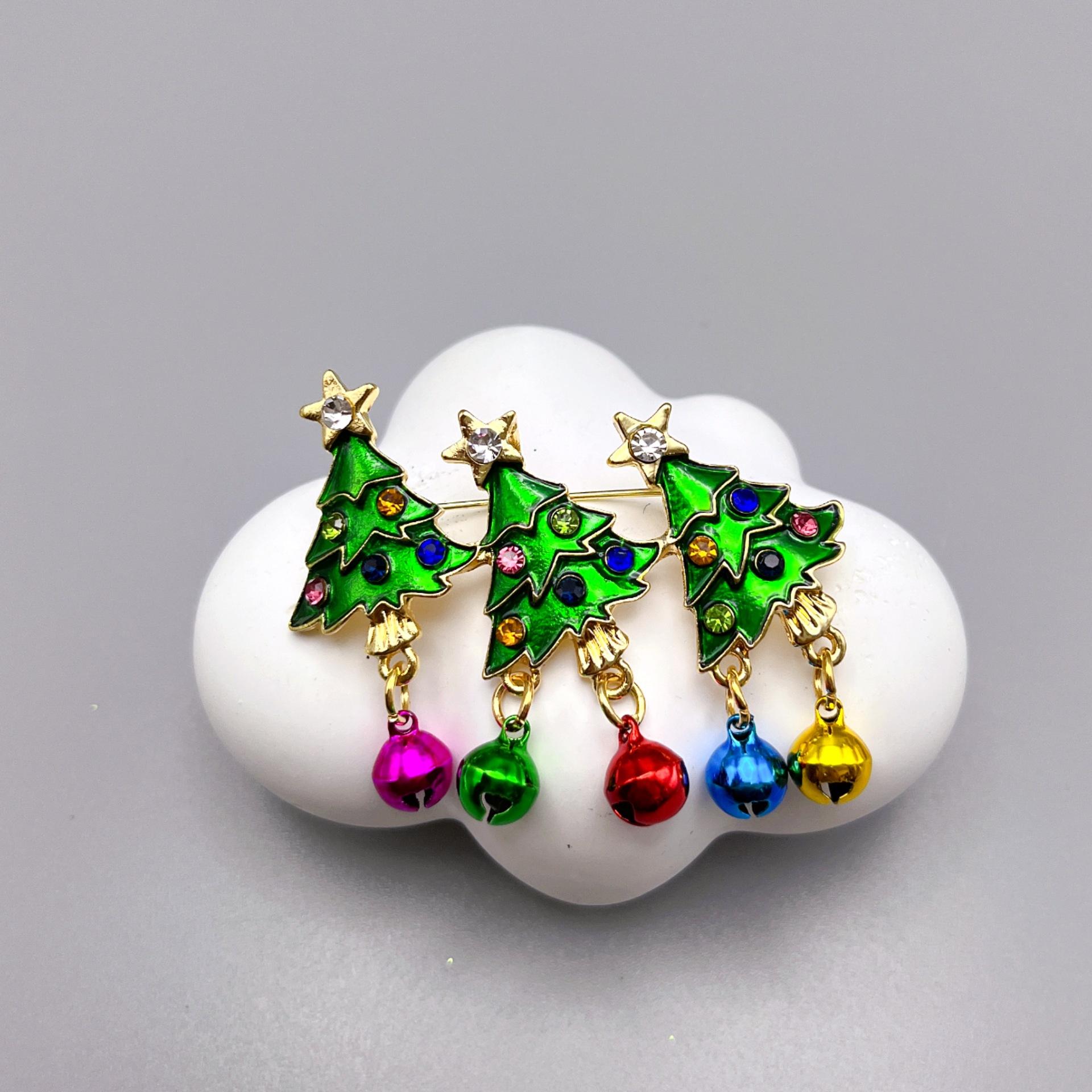 

Сплав Рождественская елка Брошь Масляные Капающие Стразы Мультистиль Мода Универсальные Рождественские Подарки