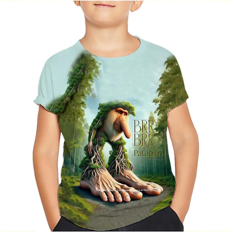 Tung Tung Tung Sahur Meme T-Shirts Bombardiro Crocodilo Kids Boys Girls Tee Tralalero Tralala Short Sleeve T Shirts Tops
