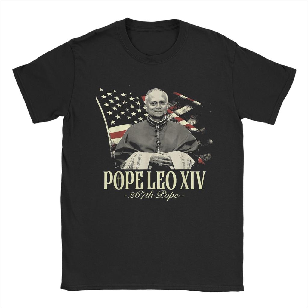 Cardinal Robert Prevost Pope Leo XIV T Shirts Men's Cotton Fashion for Male T-Shirt Round Collar Tees Short Sleeve Tops Original