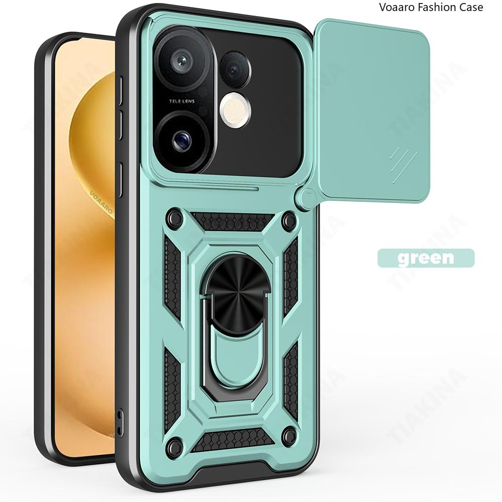 Slide Lens Armor Funda for Vivo X200 FE 5G V2503 Case for Vivo S30 Pro Mini 5G V2465A Case Magnetic Ring Stand Holder Cover Capa