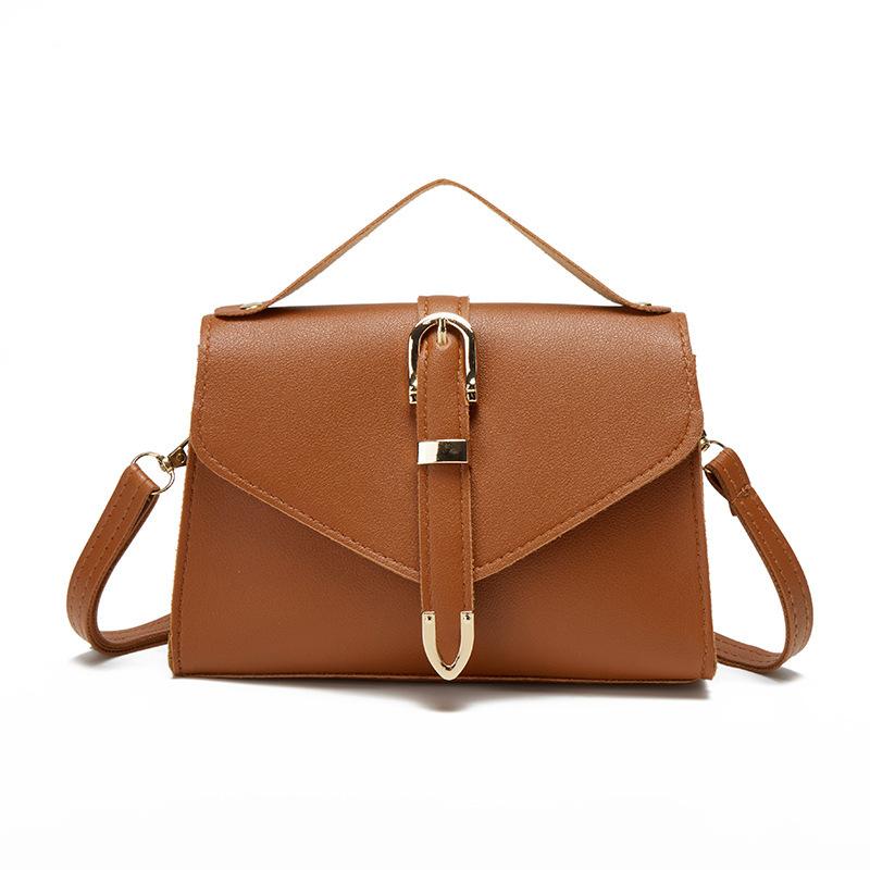 Personalized trend belt women's bag new fashion portable messenger bag solid color shoulder messenger small square bag