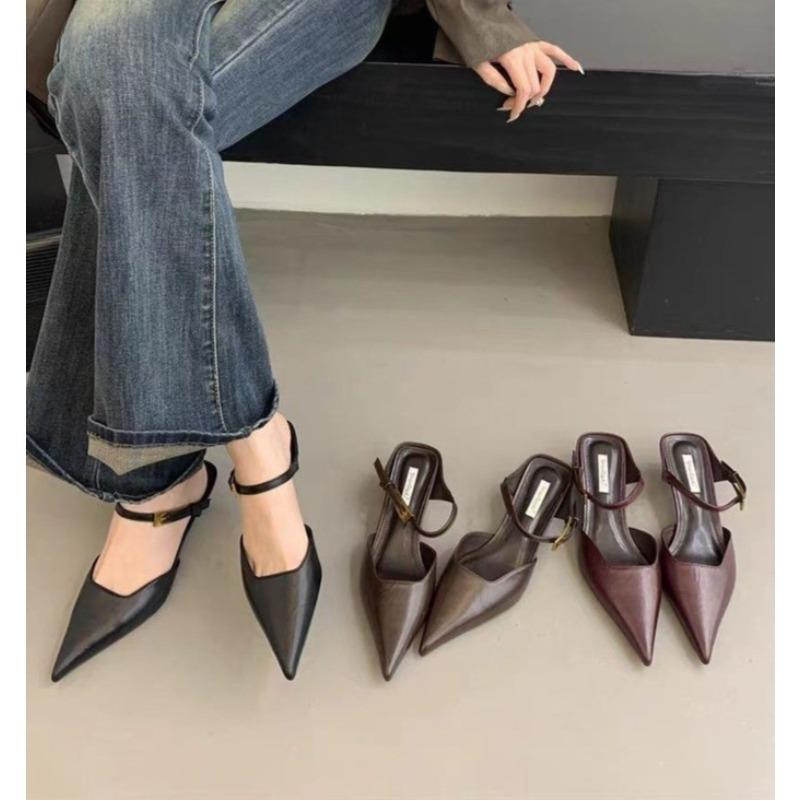 Summer Cover Toe Women Slippers Fashion Singbacks Mules Shoes Ladies Elegant Thin Heel Mules Stripper Party Sandalias