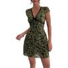 European and American Summer New Women's Sexy Floral V-color A-shaped Skirt