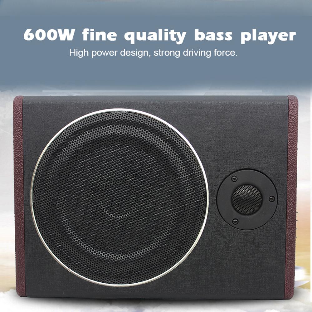 8 inch Car Stereo Refitting Ultrathin Subwoofer High Power 12.0V Wood Leather Stereo With High Pitches 600W Subwoofer