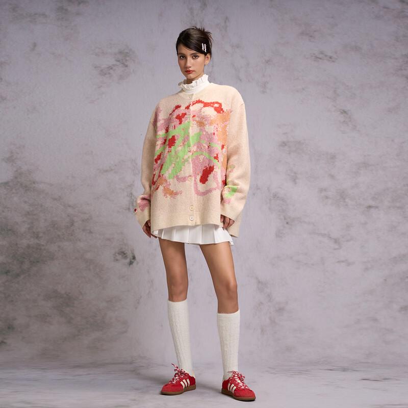 CANOTWAIT Crayon Style Jacquard Cardigan
