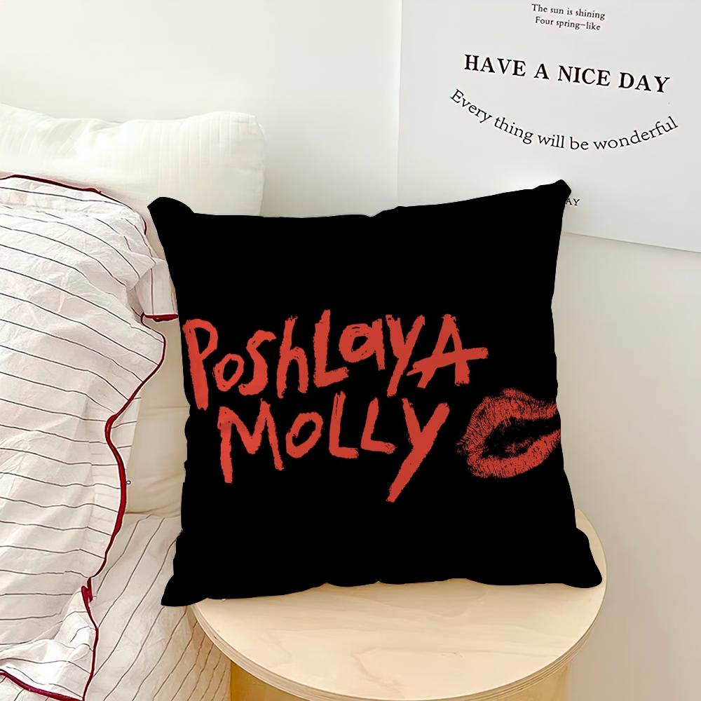 P-Poshlaya Molly Музыкальная группа Наволочка Диван Гостиная Спальня Изголовье Спинка Подушка Квадратная Подушка Время для сна 16x16Inch