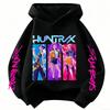2026 Girls Hoodie for Boys and Girls Cartoon Hunter Rumi Mira Warm and Thick, Fashionable Casual Top, Printed Purple Sweatshirt