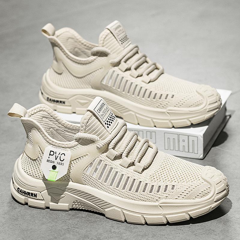 

Spring Summer New Shoes for Men Knit Casual Sneaker Fashion Breathable Leisure Sport Shoes Youth Slip-on Sneaker 44