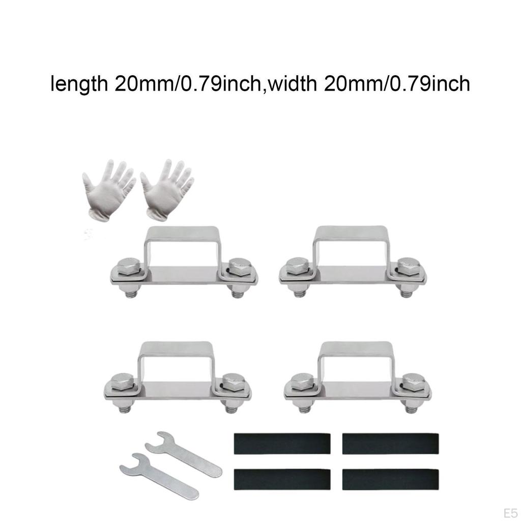 4 Pieces Large Pet Playpen Reinforcement Kit Accessories Square Tube Clamps for Cat Enclosures