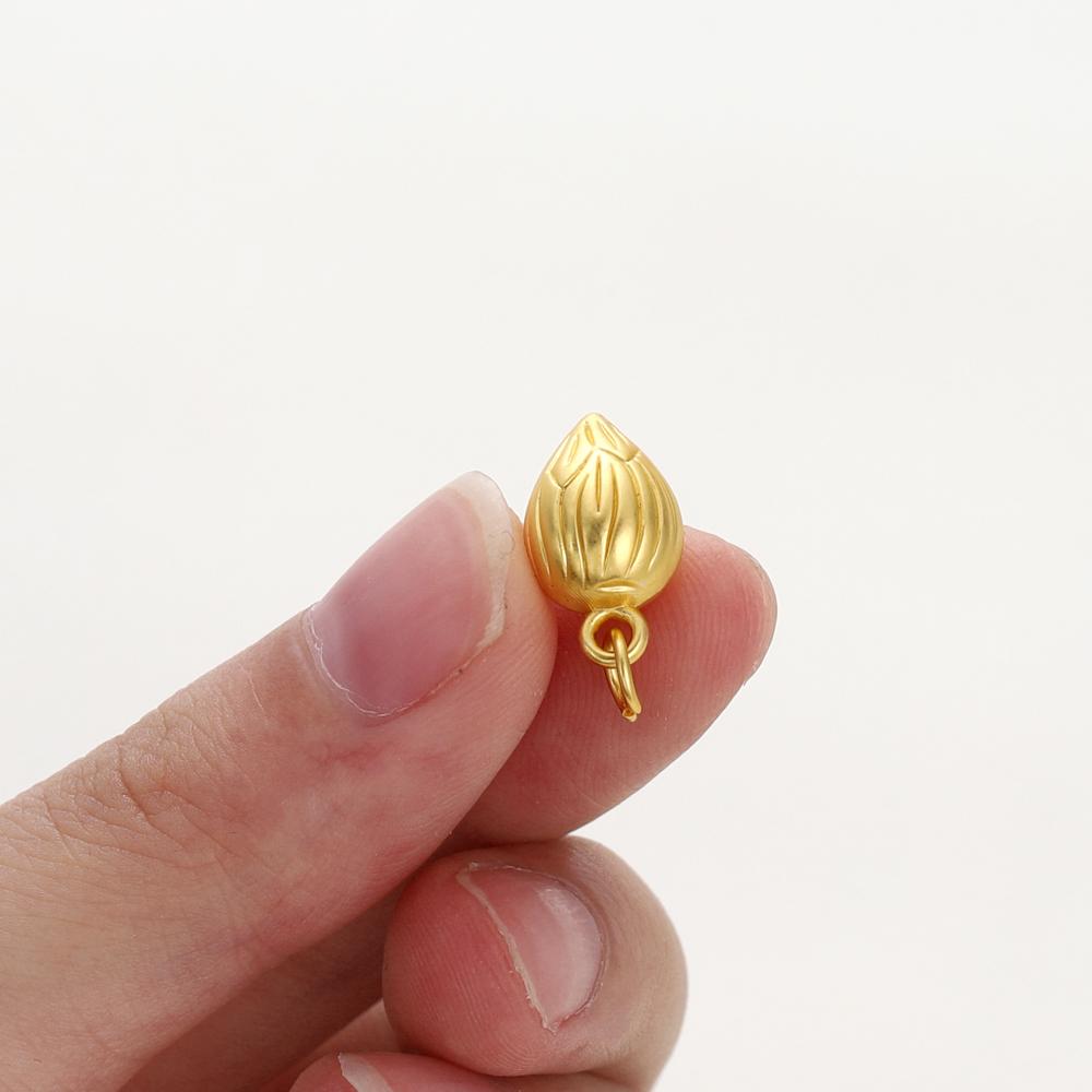 4/10pcs Gold Plated Small Bud Charms For Jewellery Making DIY Earrings Necklaces Pendant Accessories