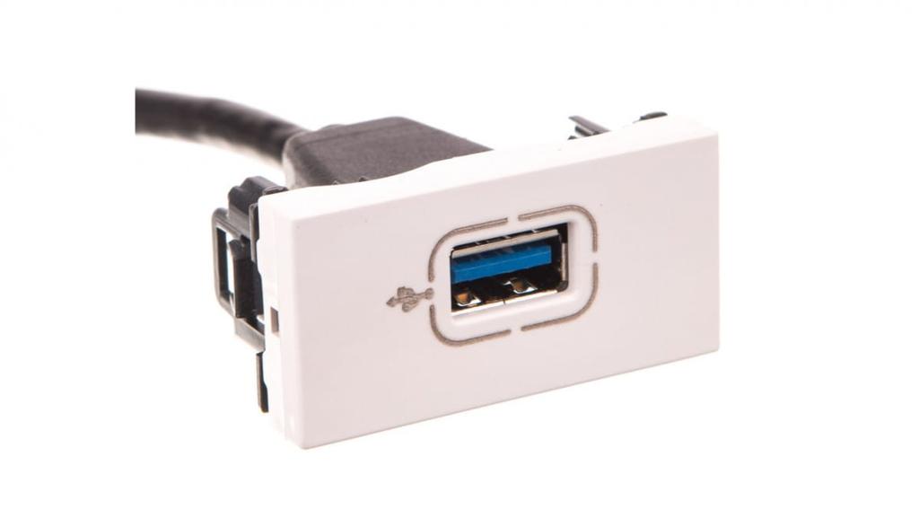 Mosaic Gniazdo Usb 3.0 Z Przewodem Białe 078746