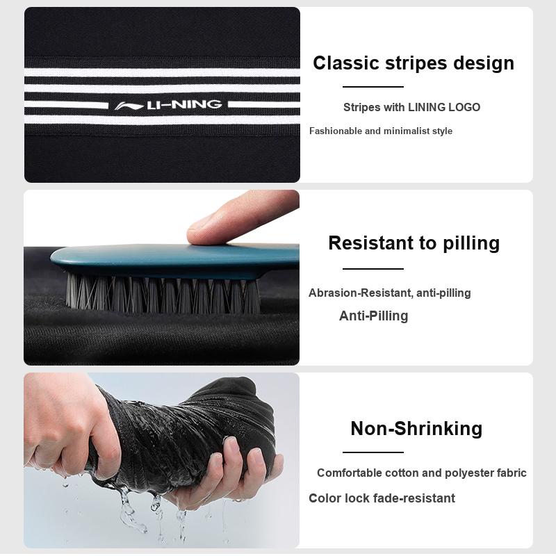Li-Ning Spring And Autumn Lifestyle Fashion Series Straight Leg Striped Versatile Cotton Casual Sweatpants Men Bottoms AKLUA69